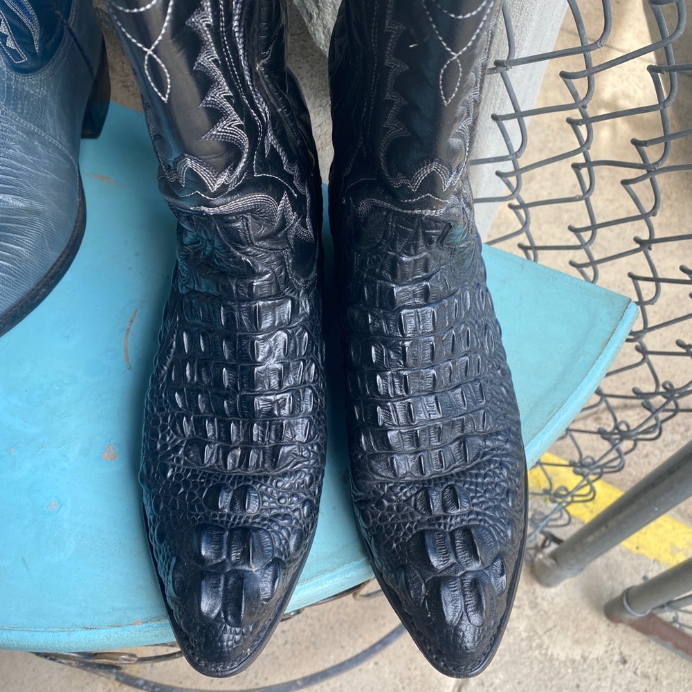 Dan Post Black Alligator Western Boots - Picture 2 of 16